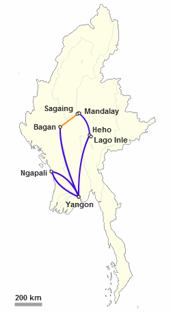 Itinerario di due settimane in Birmania (Myanmar): Yangon, Lago Inle, Mandalay, Sagaing, Bagan, Ngapali