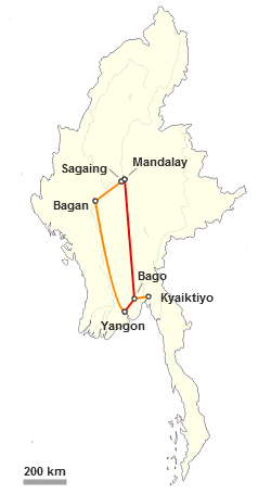 Itinerario di due settimane in Birmania (Myanmar): Yangon, Bago, Kyaiktiyo, Mandalay, Sagaing, Bagan