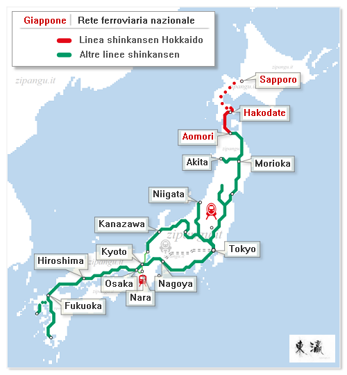 Giappone: Linea Hokkaido-Shinkansen; mappa