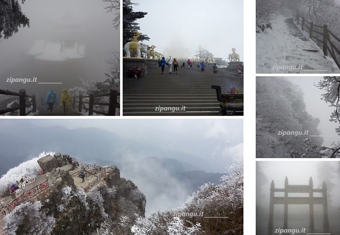 Clima in Cina: l'Emeishan nella neve