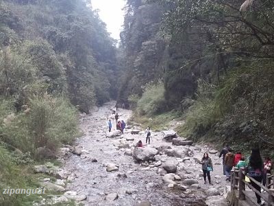 Cina: Monte Emei, sentiero presso il Tempio Qingyin