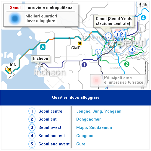 Seoul, dove alloggiare: mappa dei migliori quartieri dove pernottare; aree da visitare