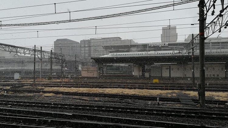Nevicata a Kyoto: la Stazione di Kyoto sotto la neve