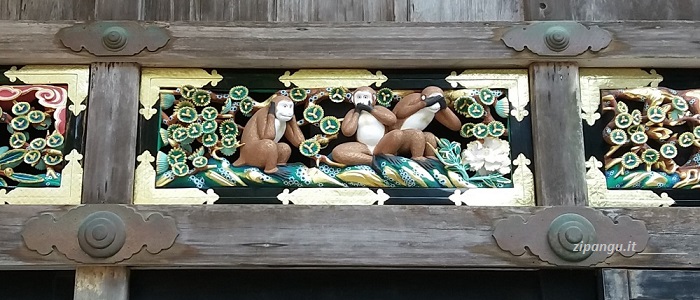 Toshogu (Nikko): le tre scimmiette che non vedono, non sentono e non parlano