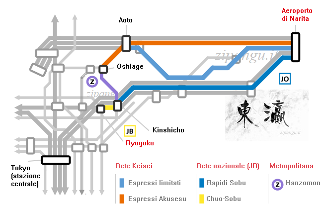 Come raggiungere Sumida dall'Aeroporto di Narita: collegamenti ferroviari principali