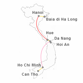 Itinerario di 14 giorni in Vietnam: Città di Ho Chi Minh - Can Tho - Hoi An - Hue - Hanoi - Baia di Halong